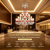 Lustre en cristal européen sur mesure pour hôtel, villa, style rétro luxueux, design créatif inspiré des bougies rouges, luminaire suspendu pour hôtel
