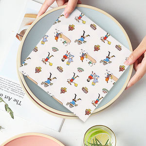 Serviettes carrées et essuie-tout imprimés en couleur avec motif de personnages de dessins animés, pâte à <span class=keywords><strong>papier</strong></span> vierge, emballage personnalisable - Product Image 3