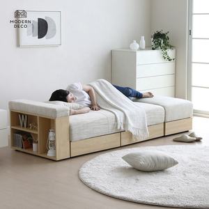 Многофункциональный секционный угловой диван-кровать с местом для хранения и подстаканников и пуфик 2-местный канапе лит л диван-кровать Кама - Product Image 5