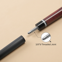 Queue de billard CUE TANK 58 pouces, 1/2, en fibre de carbone, avec joint fileté en acier inoxydable, incrustation en bois rouge, enveloppe en cuir, pour la vente en gros aux clubs