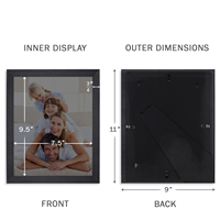 Cadre photo noir au design moderne Cadre photo personnalisé en plastique PS 4x6 8X10 8.5x11 pour la maison