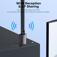 Toocki MU-MIMO Adaptateur Wi-Fi USB sans fil à gain élevé Installation sans pilote pour les jeux au bureau à domicile