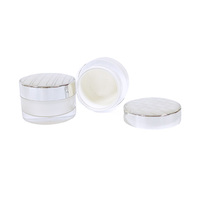 Pot cosmétique rond en plastique pour crème, avec couvercle côtelé argenté électroplaqué, vide et rechargeable, pour crème visage et contour des yeux, vente en gros