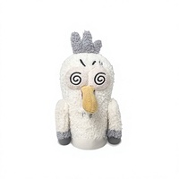Peluche Mignonne Mouette Somnolente, Poupée Originale à Câliner, Oreiller Réconfortant, Cadeau d'Anniversaire Idéal Unisexe en Polyester