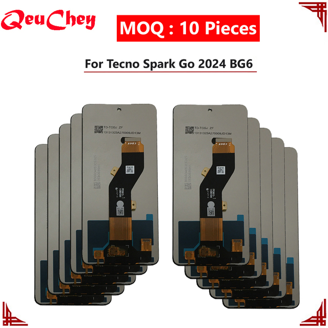 MOQ : 10 Pieces Wholesale for Tecno Spark Go 2024 BG6 LCD Display Touch Screen Digitizer Assembly