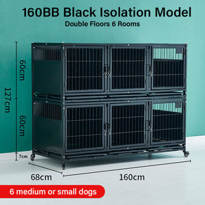 กรงสุนัขสำหรับผู้ป่วยในโรงพยาบาลสัตว์เลี้ยงกรงสุนัขสีดำและสีขาวรวมกันหลายชั้นเคลือบสังกะสีอบขนาดฟรี - Product Image 4