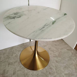 Ready to Ship <strong>Tulip</strong> Stainless Steel 304 Brush Gold Color with Marble Stone Small Coffee <strong>Table</strong> for Dining <strong>Table</strong> - Product Image 3