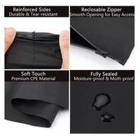 Sacs d'Expédition et d'Emballage pour Vêtements en Plastique Recyclé Mat Dépoli, avec Fermeture Éclair Coulissante en LDPE