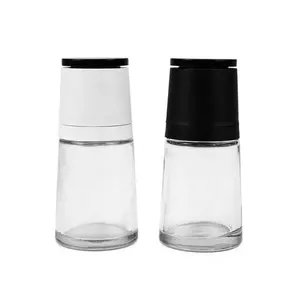 Botella de vidrio de borosilicato de cerámica de gran volumen, molino de especias, molinillo de sal y pimienta, 120ml