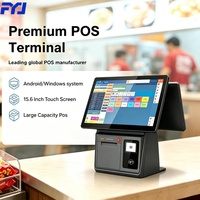 Terminal de point de vente de bureau FYJ F2A Pro, écran tactile double, imprimante de reçus intégrée de 80 mm, alliage d'aluminium, NFC