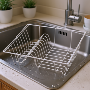 MetalTex Dish Rack Piccolo <b>Small</b> Size Wire Draining <b>Basket</b> Kitchen Sink Organizer - Product Image 3