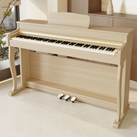 Piano Digital Vertical con 88 Teclas, 3 Pedales, Altavoz Integrado, Funciones Programables MIDI/USB para Entrenamiento Educativo