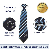 Corbata con Logotipo Personalizado, Corbata Bordada con Rayas y Logotipo, Corbatas Personalizadas para Uniformes de Empleados Corporativos