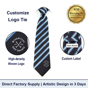 Custom <strong>Logo</strong> Tie Personalized Embroidered <strong>Necktie</strong> Stripes And <strong>Logo</strong> Ties Corbatas Personalizadas For Corporate Employee Uniform - Product Image 1