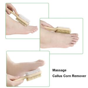 Exfoliante de Pies con Cerdas Naturales, Cepillo para Pies con Mango de Madera, Cepillo para Pies con Piedra Pómez para Eliminar Callosidades y Durezas - Product Image 6