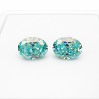 Moissanita Ovalada con Corte de Hielo, 2-8CT, Azul Agua Natural, Resistente al Calor, Sin Decoloración, Creada en Laboratorio, Venta al por Mayor para Joyería Fina
