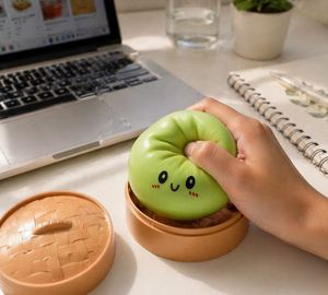 Custom Steamed Bun Squishy Toy with Steamer Anti-Stress Squeeze Dumpling Soft TPR <b>Fidget</b> Toy for Kids Adult Relief - Product Image 5