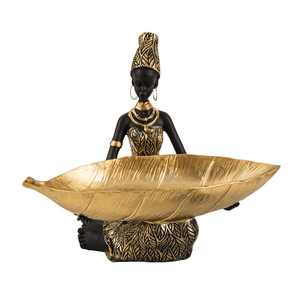 <span class=keywords><strong>Oggetti</strong></span> decorativi <span class=keywords><strong>per</strong></span> soggiorno resina africana donna nera statua di frutta piatto tribale vassoio foglia di stoccaggio <span class=keywords><strong>per</strong></span> <span class=keywords><strong>la</strong></span> decorazione della tavola - Product Image 1