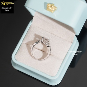 फैशन गहने पास हीरे की अंगूठी गहने महिलाओं डी रंग VVs मोइससानाइट 925 स्टर्लिंग चांदी की अंगूठी - Product Image 3