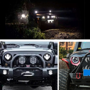 Phare LED 7 pouces DRL H4 avec anneau Halo Angel Eye 45W 10000LM 6000K, montage universel pour voitures, motos et Wranglers JK JL 12V - Product Image 6