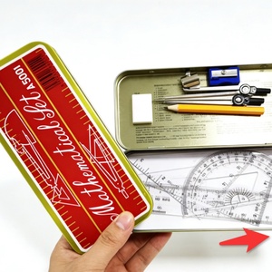 Best Value Customized Promotional 9 PCS Compass Divider Math <b>Tool</b> Instrument Stationery Geometry <b>Set</b> with Metal Box - Product Image 4