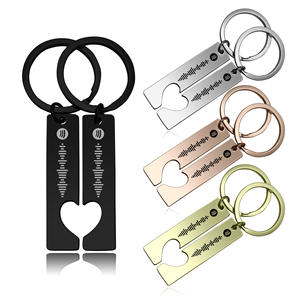 LLavero de música personalizado para pareja, mujer y hombre, código de escaneo <span class=keywords><strong>Spotify</strong></span>, grabado de iniciales, regalos de San Valentín, 2 uds. - Product Image 6