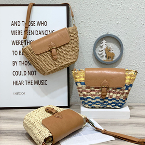 THK Summer <b>Woven</b> <b>Straw</b> <b>Bag</b> Beach <b>Bag</b> Ladies Shoulder Messenger <b>Bags</b> Hand-<b>woven</b> Handbag - Product Image 1