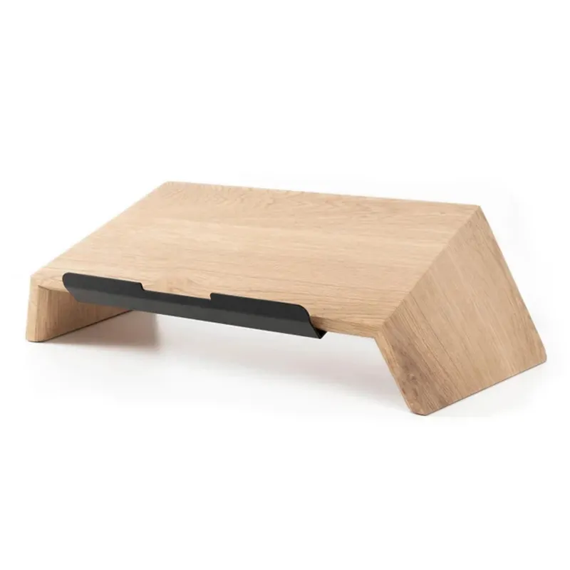 Oak wooden Laptop Stand Wood Stand Ergonomic Computer Holder Office Desk Accessory for Bed