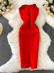 <span class=keywords><strong>Abito</strong></span> da sera <span class=keywords><strong>senza</strong></span> <span class=keywords><strong>spalline</strong></span> con applicazioni floreali 3D - Elegante <span class=keywords><strong>abito</strong></span> <span class=keywords><strong>midi</strong></span> aderente per banchetti e feste - Product Image 4