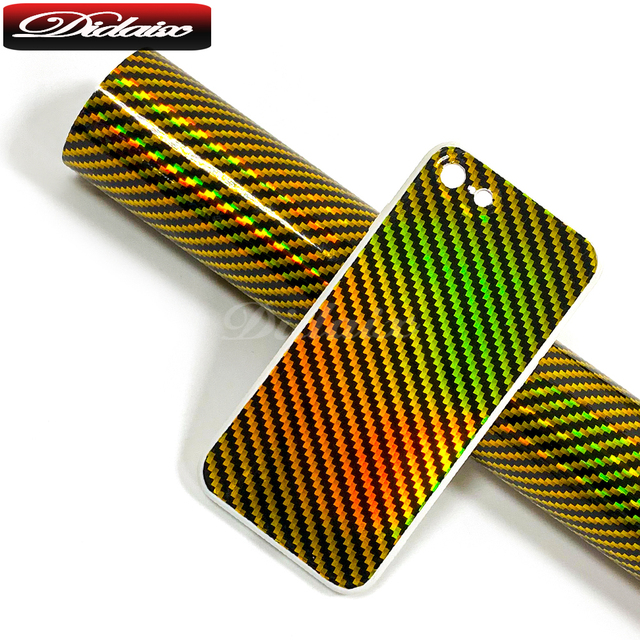 Factory Wholesales 1.52*18M 2D Laser Carbon Fiber Stickers 3D 4D 5D Glossy Carbon Fiber Vinyl Phone/Laptop Back Skin