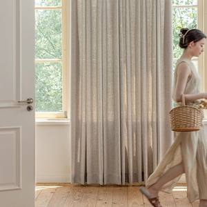 <span class=keywords><strong>Tende</strong></span> in Lino Stile Naturale Tessuto Semplice per la Privacy Drappeggi Moderni con Piega a Pizzico per Camera da Letto e Soggiorno - Product Image 3