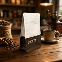 Sac à café personnalisé avec impression numérique UV rapide, valve et fermeture éclair, fond plat, 250g 500g, sac d'emballage pour grains de café noir
