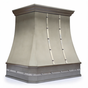 <span class=keywords><strong>Hotte</strong></span> murale électrique de luxe en acier inoxydable brossé, à recirculation d'air, garantie 5 ans, moulure couronnée, fabrication artisanale - Product Image 3