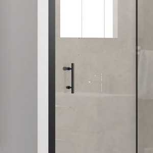 Kamalu KFN5000 130cm Niche <b>Shower</b> Enclosure with <b>Black</b> Frame - Product Image 3