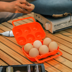 Caja de almacenamiento para 6 huevos para exteriores, Protector portátil para acampar, plástico ligero, Color naranja, con asa para transporte seguro - Product Image 4