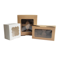 Boîtes à gâteaux carrées blanches et brunes de taille personnalisée de haute qualité Boîte d'emballage de cupcake à gâteau pliante avec fenêtre