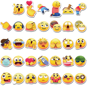สติกเกอร์อิโมจิการ์ตูนสีเหลืองลายหน้ายิ้มตลกๆ 69 ชิ้น - Product Image 4
