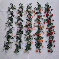 SA décoration de mariage Faux Rose Floral vigne blanc rose plafond suspendu fausse soie artificielle Table fleur guirlande pour salon mur