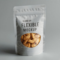 Op maat gedrukte, voedselveilige verpakkingen voor gedroogd fruit, plantain, aardappelchips en koekjes; staande pouches met ritssluiting van Mylar.