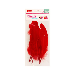 Piume Rosse ILAN da 17 cm per Artigianato e Decorazioni - Product Image 1