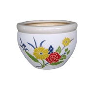 Pot de fleurs en céramique moderne éco-responsable en argile bleue et blanche fait à la main, pour l'intérieur/l'extérieur, pour la décoration de la maison, du jardin et de la pépinière