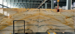 Tấm ốp tường đá cẩm thạch vàng tự nhiên cao cấp màu nâu vàng dùng cho thiết kế tường TV biệt thự - Product Image 5