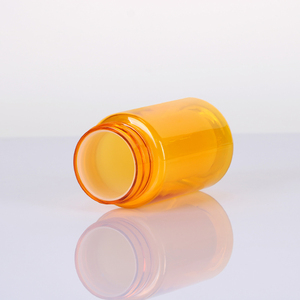 Golden Transparent Customized Capsule Bottle Pharmaceutical Packaging PET <b>Plastic</b> For Health Products With White Screw <b>Cap</b> - Product Image 5