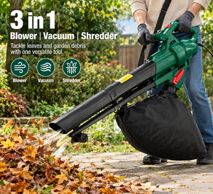 Souffleur de feuilles électrique 3000W, aspirateur et broyeur 3-en-1, balayeuse de feuilles de jardin avec sac de grande capacité pour pelouse et cour - Product Image 2