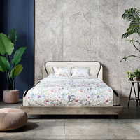 Housse de couette moderne en coton lavé imprimé géométrique, draps-housses et taies d'oreiller toutes saisons, vente en gros, durable, 300 fils/cm²