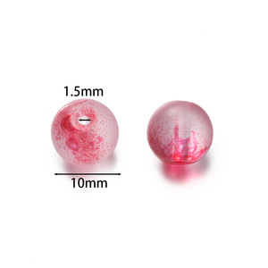 Frosted Gold Flecked Glass <b>Beads</b> 10mm Round Loose <b>Beads</b> For Jewelry Making DIY Craft Materials Crystal Clear Ink Wash Style - Product Image 2