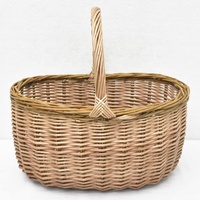 Vente en gros de panier artisanal à fleurs en saule panier de pique-nique en osier tissé avec poignée pour transporter des aliments, fruits et légumes, pique-nique