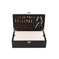 Coffret cadeau en bois et métal personnalisé et durable pour accessoires d'échecs, avec tire-bouchon et logo personnalisé pour entreprises