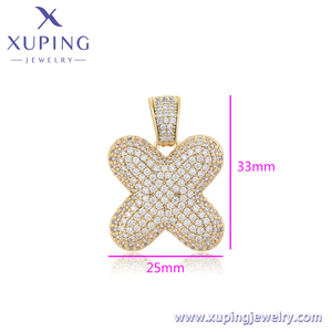 XUPING Joyería: Colgantes <span class=keywords><strong>de</strong></span> Moda para Mujer, Chapados en <span class=keywords><strong>Oro</strong></span> <span class=keywords><strong>de</strong></span> 14K, con Circonita y Cobre Ecológico, Diseño Sencillo y Encantador - Product Image 2