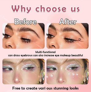 Carte de tampon de modèle de maquillage avec pinceau à sourcils-Règle de mise en forme des sourcils tout-en-un, pochoir pour eyeliner et guide de contour - Product Image 2